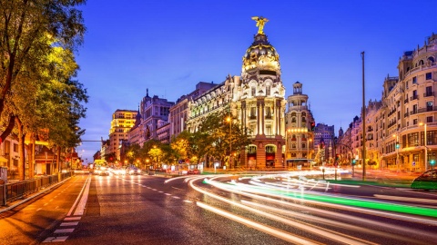 Kreuzung der Gran Vía und Calle Alcalá, Madrid