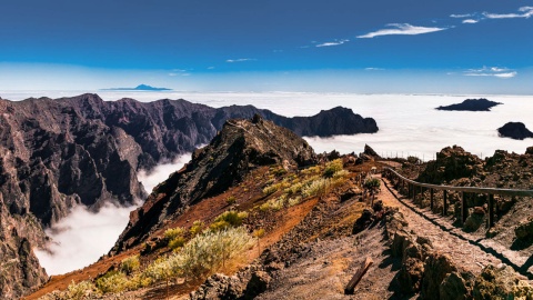 Roque de los Muchachos natural viewing point on the island of La Palma