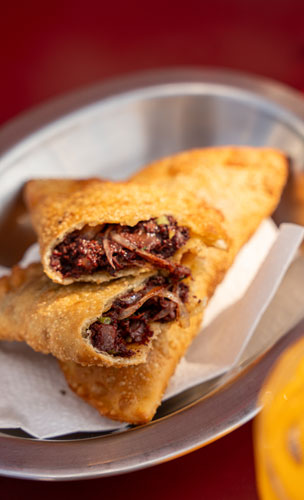 Pastel de morcilla com cebola