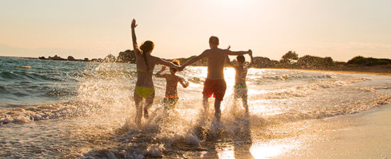 Family at a beach