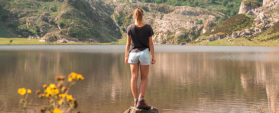 Woman in natural surroundings