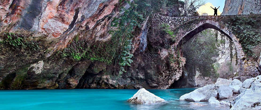 Bridge over the Cares river, Asturias