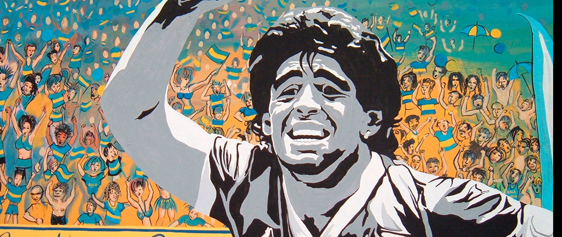 Граффити с изображением Диего Армандо Марадоны