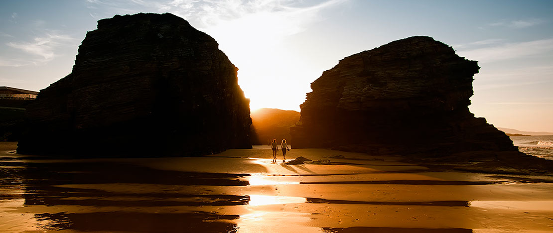 Playa de las Catedrales en Ribadeo, Galicia