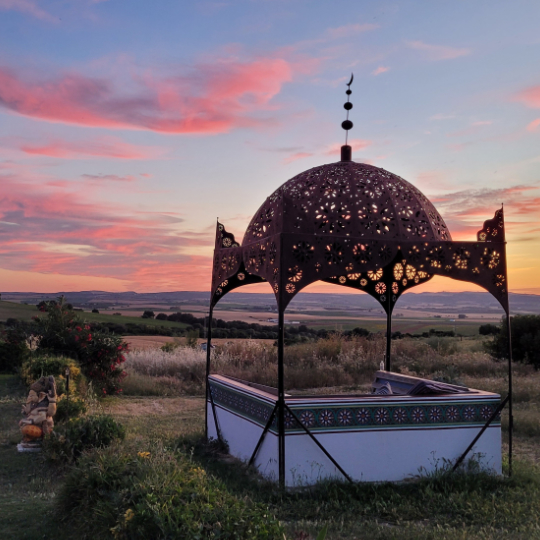 Détail d'un centre de retraite de yoga dans le parc naturel de Grazalema, province de Cadix, Andalousie