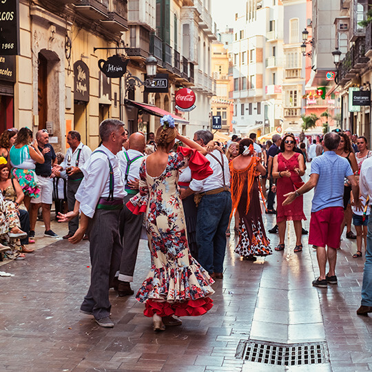 Fiestas in den Straßen von Málaga