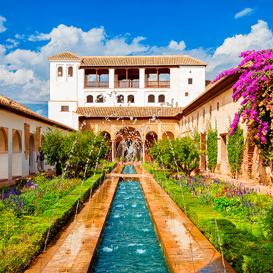 Jardins do Generalife, na Alhambra de Granada