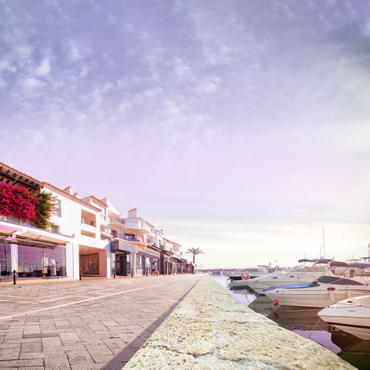 Zona comercial de Puerto Banús en Marbella