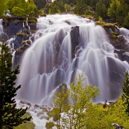 Aigues Pases Waterfall in Benasque (Huesca, Aragón)