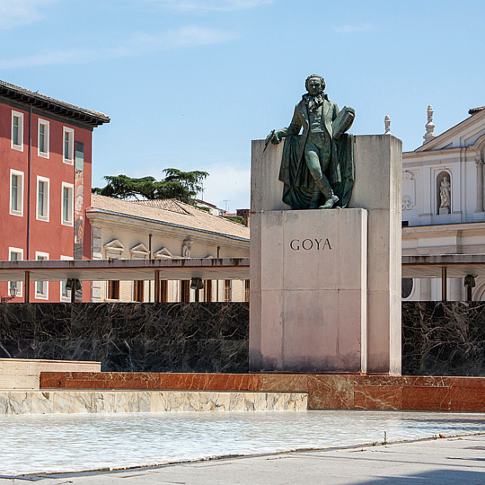 Statue of Francisco de Goya in Plaza Nuestra Señora del Pilar in Zaragoza, Aragón