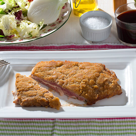 Cachopo (paniertes und gefülltes Schnitzel)