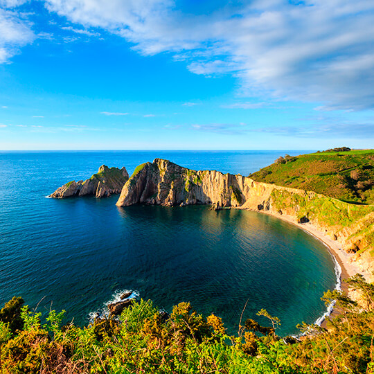 Plage d’El Silencio, Cudillero, Asturies.