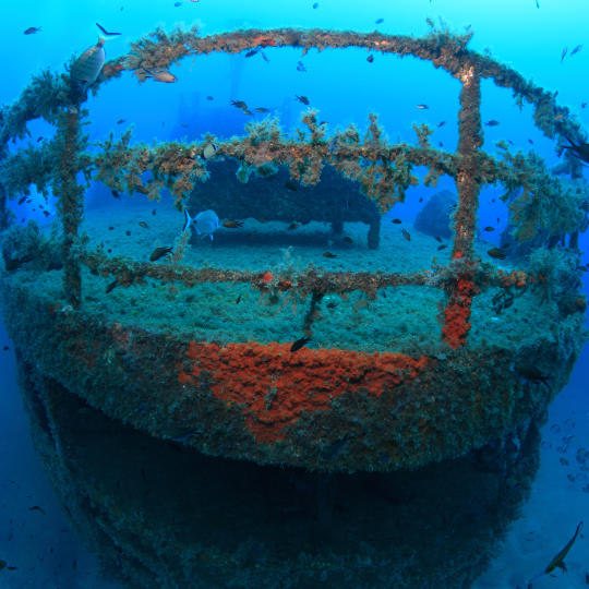 The sunken ship Don Pedro, Formentera