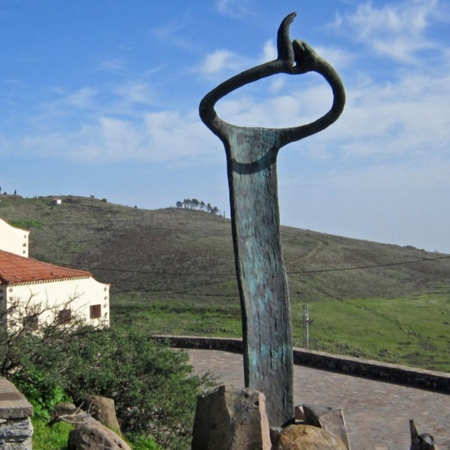 Denkmal für die Pfeifsprache von La Gomera. La Gomera. Kanarische Inseln