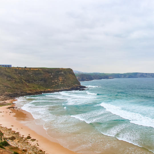 Playa de los Locos beach on the Cantabrian Sea, Cantabria