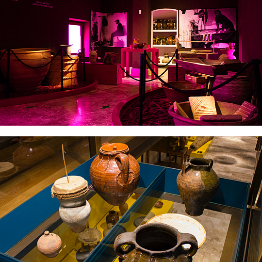 Top: Room in the museum © Formma / Below: Exhibits at Formma, La Mancha Pottery Museum in Ciudad Real © Formma