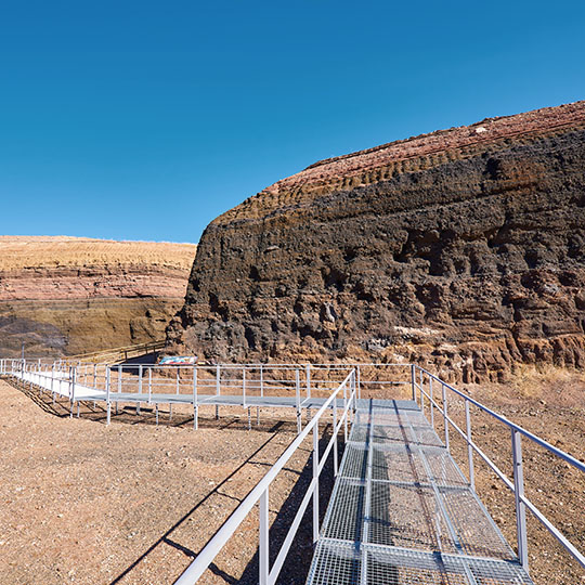 Trail on the Cerro Gordo volcano in the Calatrava Volcanoes Geopark, Castilla-La Mancha