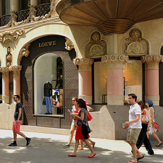 Geschäfte am Paseo de Gràcia