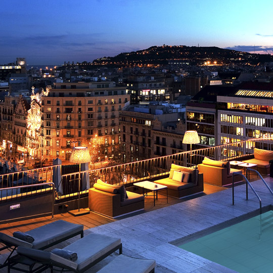 Terrasse la Dolce Vitae, du Majestic Hotel, à Barcelone