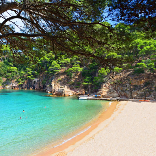 Veduta della spiaggia di Aiguablava a Begur, Girona