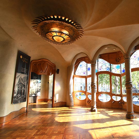 Interior da Casa Batlló, obra de Gaudí. Barcelona