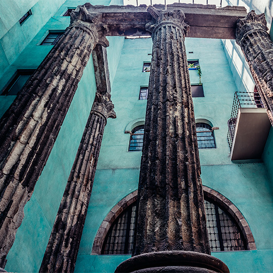 Колонны храма, музей MUHBA, Барселона