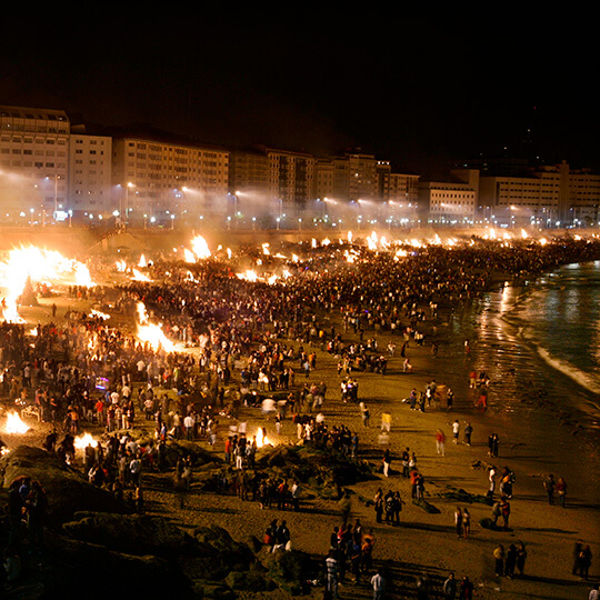 San Juan bonfire in A Coruña