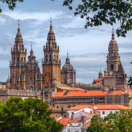  Widok katedry w Santiago de Compostela