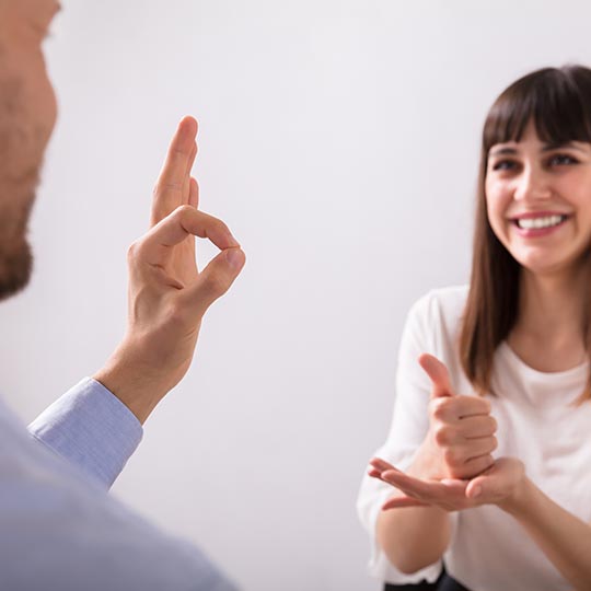 Verständigung in Gebärdensprache