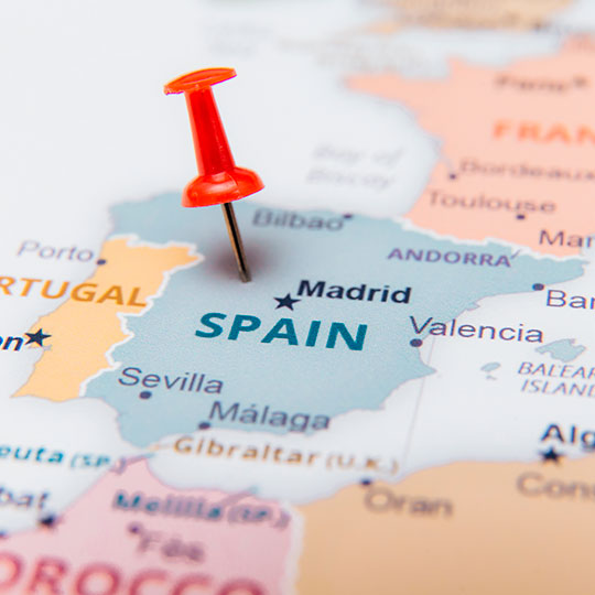 Landkarte von Spanien