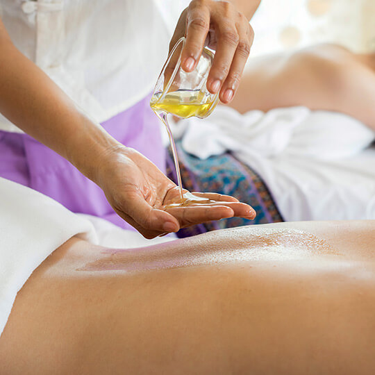 Massage with olive oil