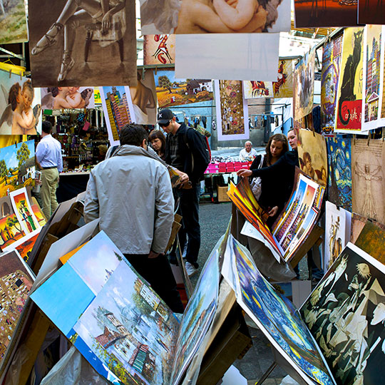 El Rastro street market in Madrid