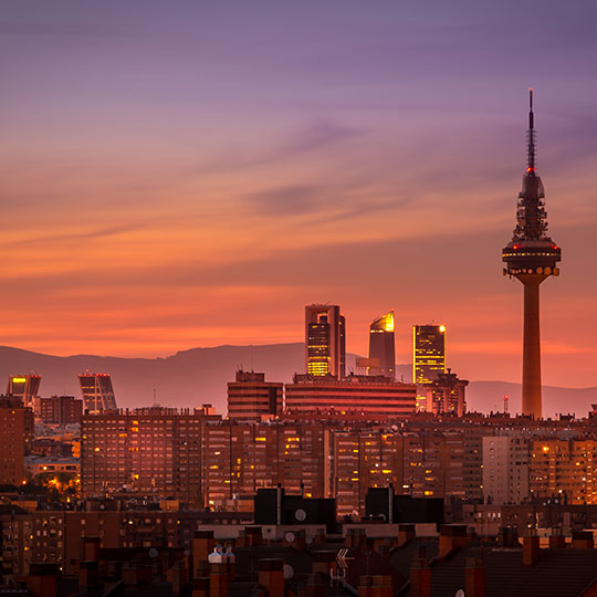 Vue de Madrid depuis le parc Cerro del Tío Pío