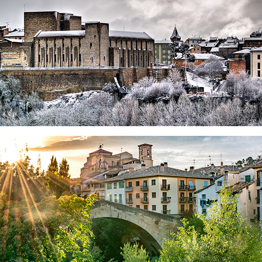 Sopra: Palazzo della Capitaneria a Pamplona, inverno © Ayuntamiento de Pamplona. Sotto: Estella - Lizarra