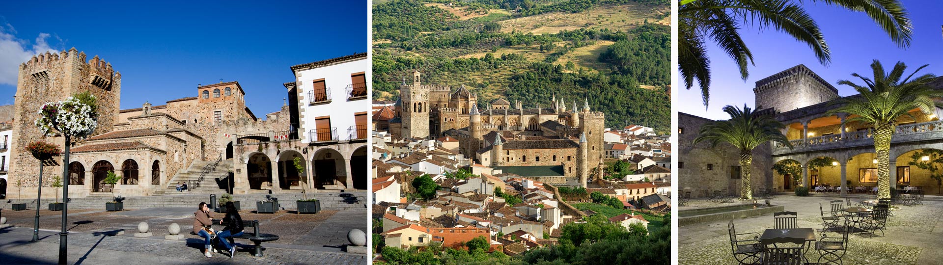 Paisajes de castillos en Extremadura: Cáceres, Guadalupe y Parador de Jarandilla de la Vera