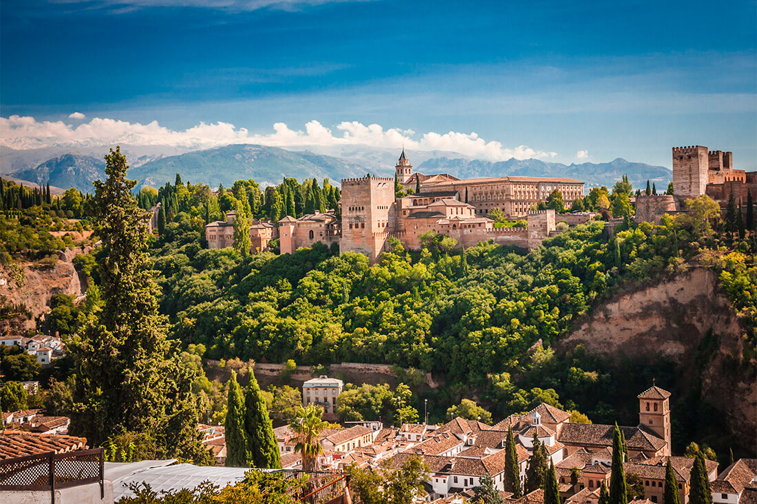 View of the Alhambra in Granada