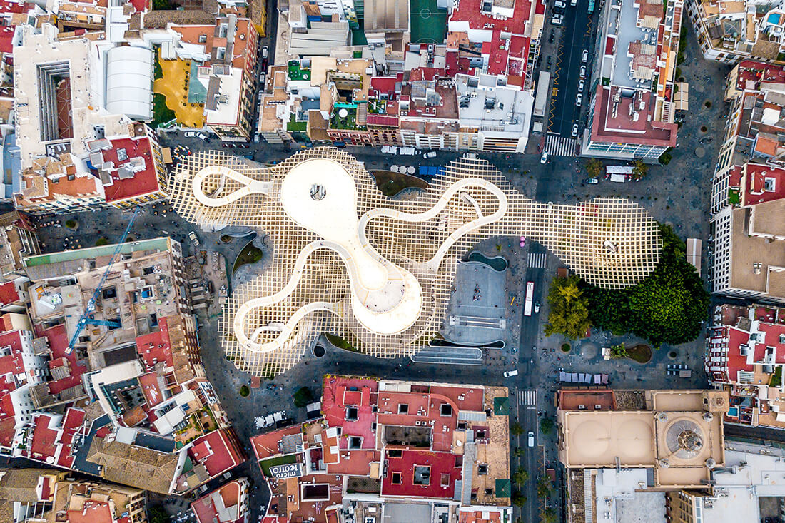 Aerial view of the Setas de Sevilla