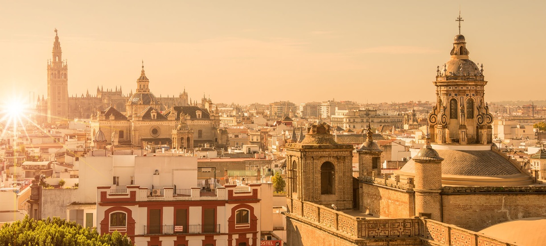 Veduta di Siviglia al tramonto