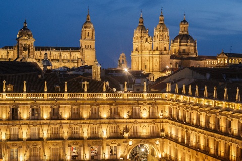 Plaza Mayor, Cathedral and University of Salamanca