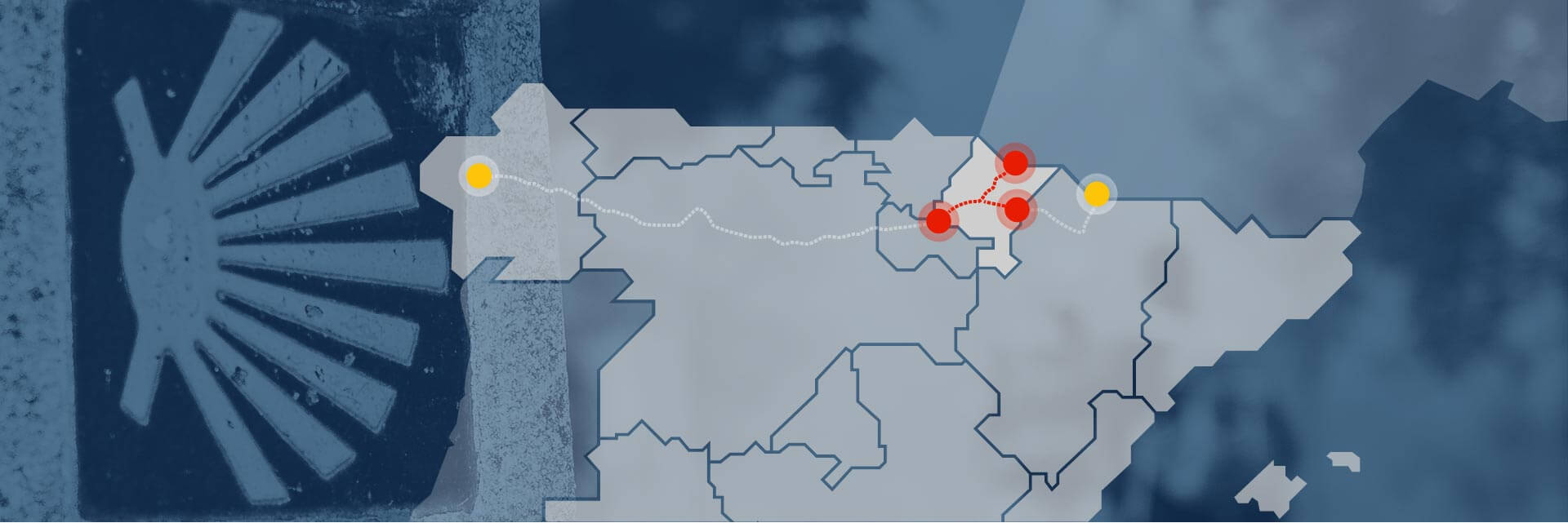 A stage in Navarre on the French Way of the Camino de Santiago A stage in Navarre on the French Way of the Camino de Santiago