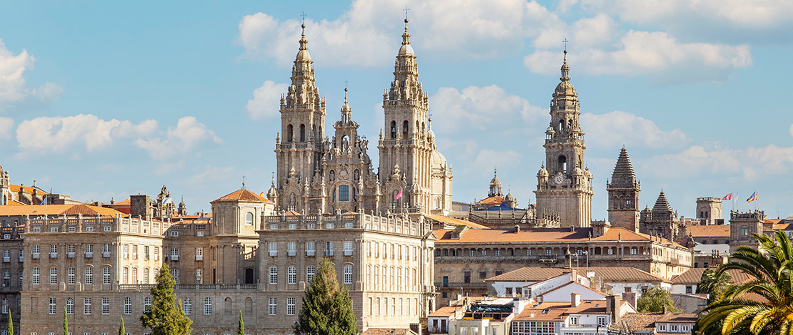  Vistas de la ciudad y catedral de Santiago de Compostela, Galicia