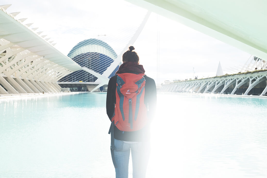 Tourist at the City of Arts and Sciences in Valencia