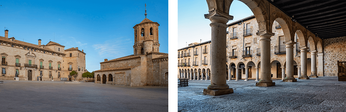 À gauche : Almazán à Soria. À droite : Place à Sigüenza, province de Guadalajara À gauche : Almazán à Soria. À droite : Place à Sigüenza, province de Guadalajara