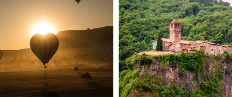 Balony na ogrzane powietrze i Castellfollit de la Roca