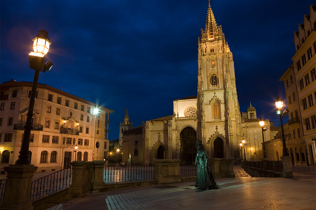 Oviedo Cathedral by night Oviedo Cathedral by night
