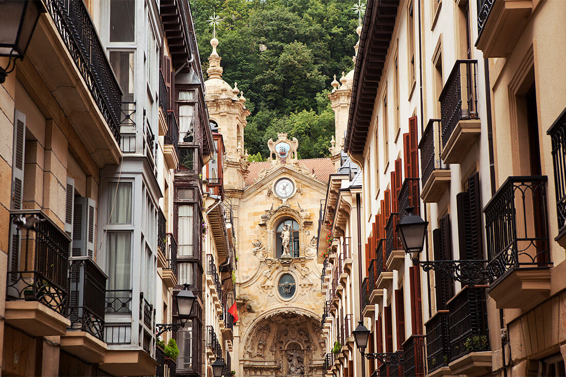 Church in the Old Town of Donostia-San Sebastián Church in the Old Town of Donostia-San Sebastián