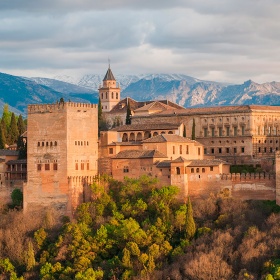 View of the Alhambra in Granada View of the Alhambra in Granada