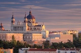 View of Madrid and Almudena Cathedral, Madrid
