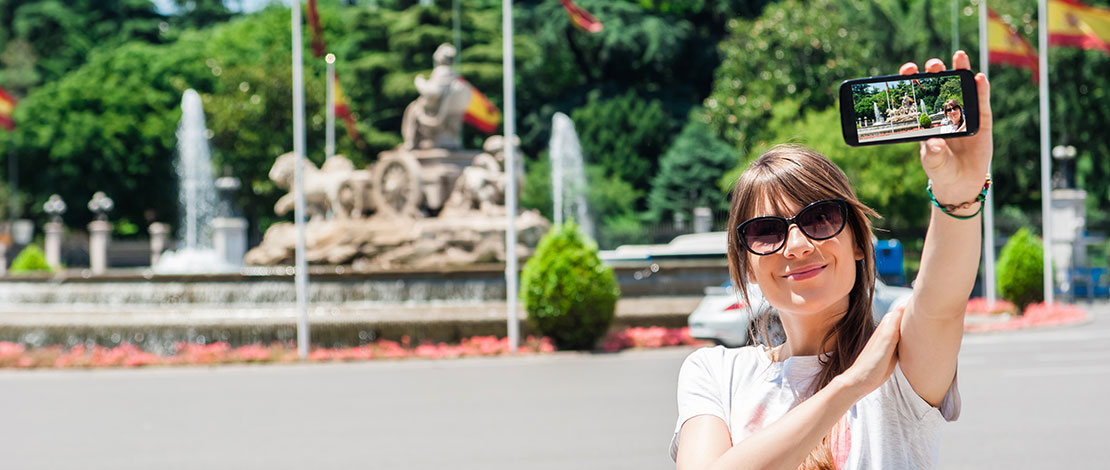 Selfie przy fontannie Cibeles, Madryt Selfie przy fontannie Cibeles, Madryt
