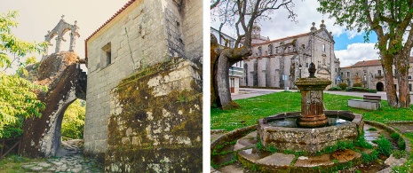 À gauche : Monastère de San Pedro de Rocas, Esgos. À droite : Monastère Santa María de Montederramo